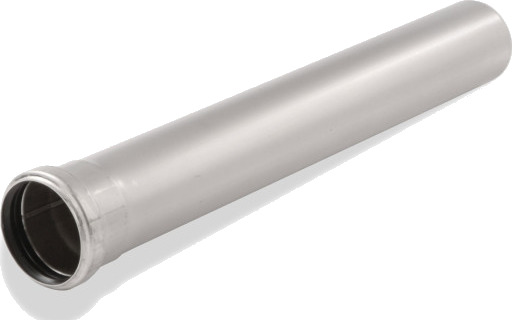 ACO 75 x 1000 mm avløpsrør i rustfritt stål med hylse AISI 304