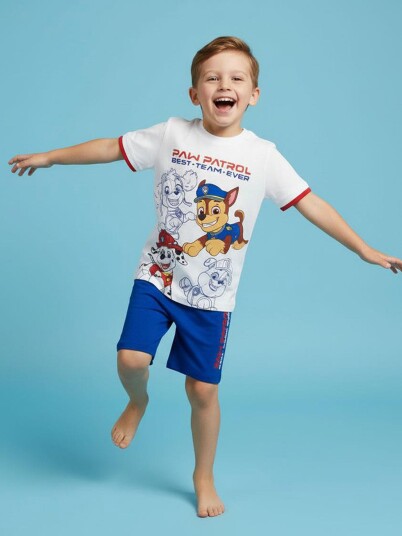 Paw Patrol T skjorte &  Shorts Sett Hvit 98 104