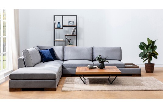 Tulima Sofa med Sjeselong Venstre Mørkegrå/Natur