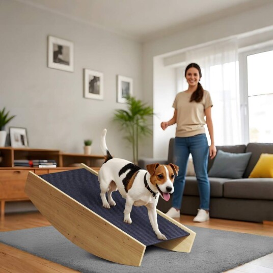 2 i 1 hunderocker hundeagilityrocker laget av tre hundeagilityrampe for små mellomstore hunder under 15 kg for balanse selv