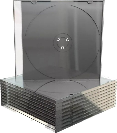 CD Slimcase 5,2mm 10 stk i pk. transparent/svart - CD-singel cover med svart bakside CD Slimcase 5,2mm 10 stk i pk. transparent/svart - CD-singel cover med svart bakside