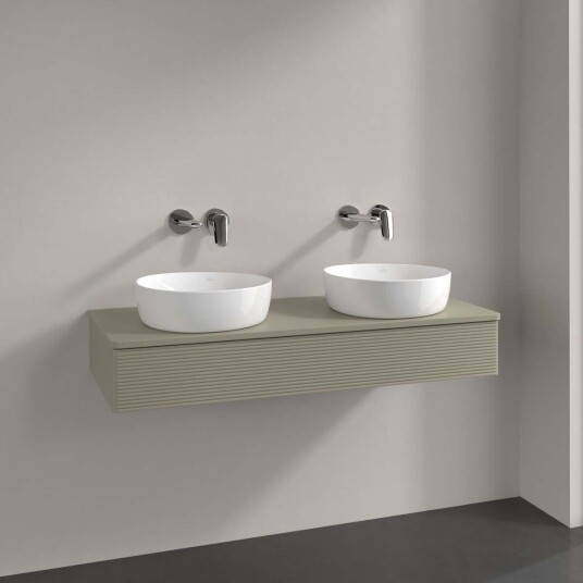 Villeroy & Boch Antao Servantskap med 1 skuff 120x50x19 cm m/lys Steingrå Matt Villeroy & Boch Antao Servantskap med 1 skuff 120x50x19 cm m/lys Steingrå Matt