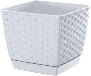 Prosperplast Blomsterpotte Med Brett Ratolla Square Hvit - Pp-Drlk145b