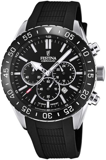 Festina Herreklokke F20515 2 Ceramic Sort/Gummi Ø44 mm Festina Herreklokke F20515 2 Ceramic Sort/Gummi Ø44 mm