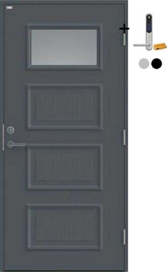 Ytterdør Diplomat Signe Klart Glass med Yale Doorman Classic Home
