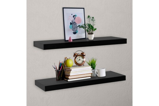 Vegghyller 2 stk svart 100x20x3,8 cm