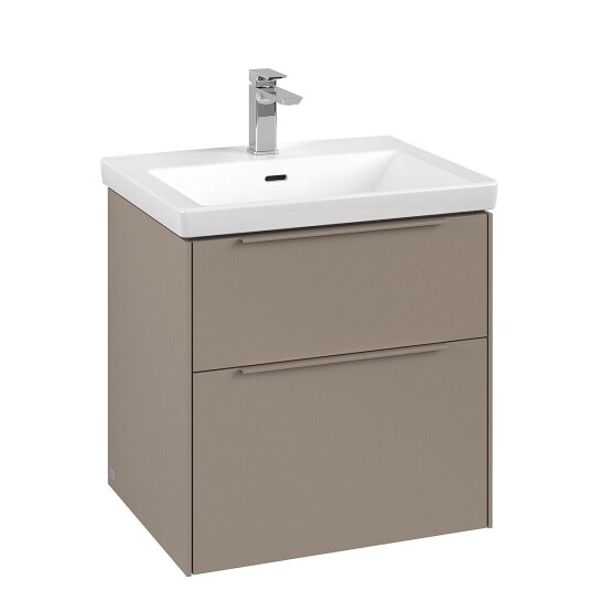 Villeroy & Boch  Subway 3.0 Servantskap m/2 skuffer 572x576x478 mm Taupe Matt