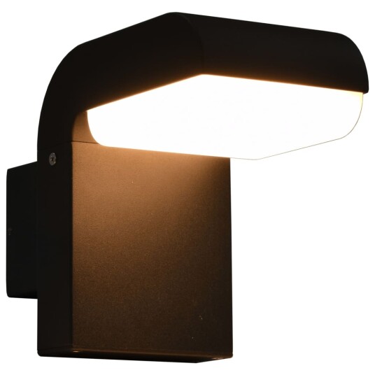 Utendørs LED vegglampe 9 W svart oval