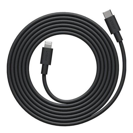 Avolt USB-C til Lightning Ladekabel 2m Stockholm Black