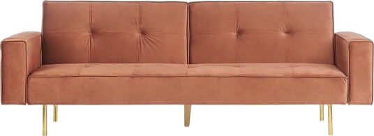 Bäddsoffa Beliani Visnes Brun Guld Brown\|\|GOLD
