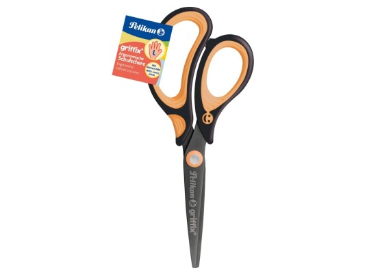 Pelikan Griffix Barn Rakt Snitt Single Svart Orange Stål Pysselsaxar