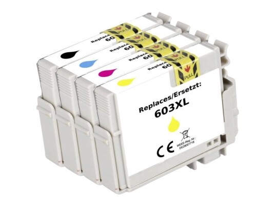 Renkforce Blæk erstatter Epson 603XL, T03A6, T03A1, T03A2, T03A3, T03A4 Kompatibel Kombi-pakke Sort, Cyan, Magenta, Gul RF-5655898