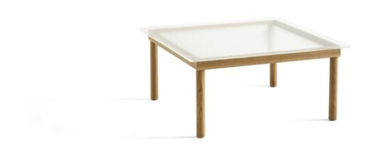 HAY Kofi Salongbord 36x80x80 Eik/ Klar Rillet Glass