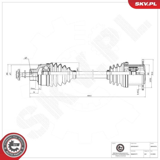 Esen Skv Drivaksel ESEN SKV 40SKV075