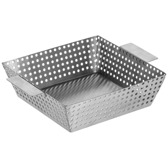 PULSIVA Brødkurv Livenza; 20x20x5 cm (LxBxH); Sølvfarge; Kvadratisk