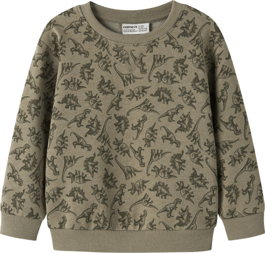 Name It Nmmvimo Ls Nreg Aop Sweat Bru Khaki green 116