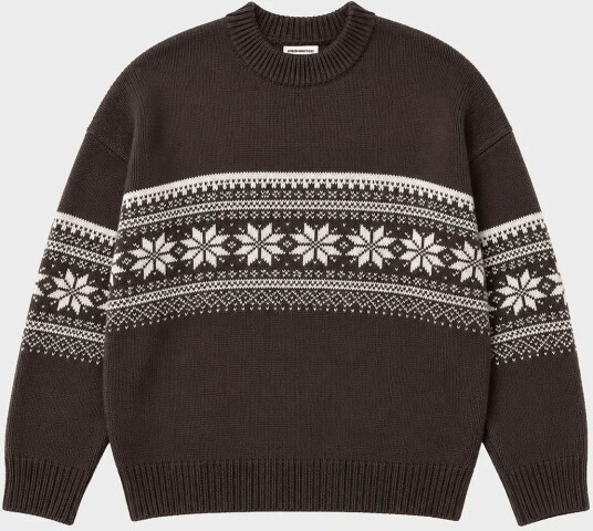 Prohibited Nordic Knit Sweater DARK BROWN M Prohibited Nordic Knit Sweater DARK BROWN M