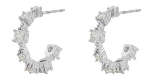Snö Of Sweden Wiz Oval Earrings Silver/Clear 17mm