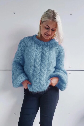 POPPY genser isblå POPPY genser isblå