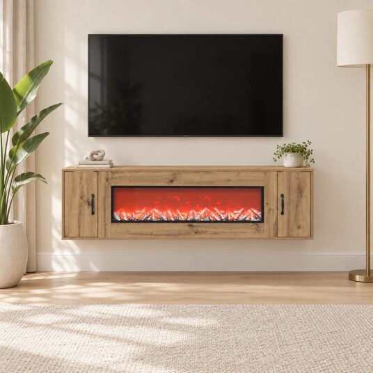 vidaXL Elektrisk peis Artisan eik 155 x 30 x 44 cm Konstruert tre