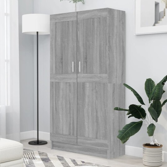 Bokhylle grå sonoma 82,5x30,5x150 cm konstruert tre 8720287124092