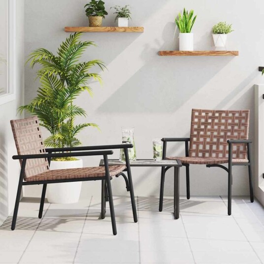 Hage Stoler 2 stk Svart 79x56x73,5 cm Poly Rattan Hage Stoler 2 stk Svart 79x56x73,5 cm Poly Rattan