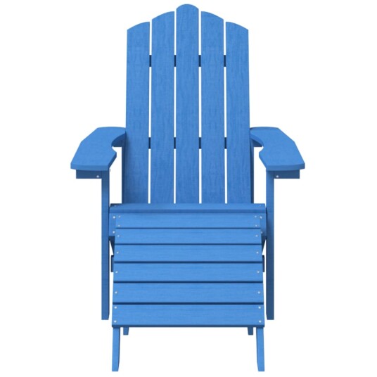 vidaXL Adirondack hagestol med fotskammel HDPE havblå