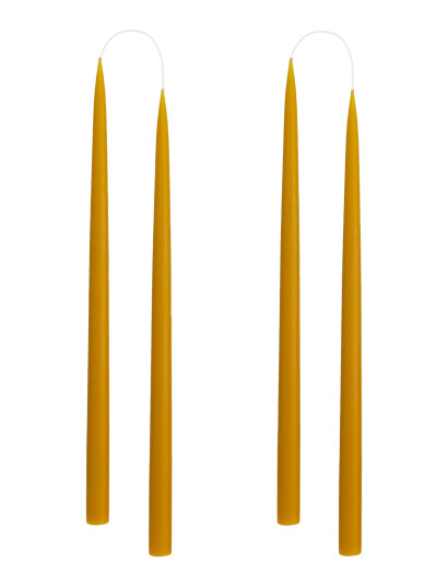 Kunstindustrien Hand Dipped Candles, 4 Pack - Yellow - ONE SIZE