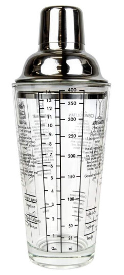 Cocktailshaker med Oppskrifter og Mål Cocktailshaker med Oppskrifter og Mål