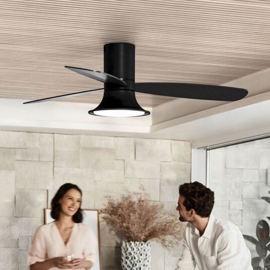 Flusso takvifte med lys svart 132 cm stillegående Beacon Beacon Lighting Flusso dimmbar Svart Stue Tre Moderne 33 Svart