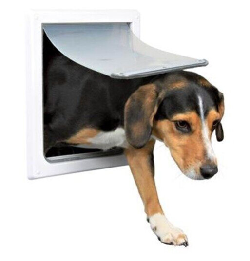 Trixie 2-Way Dog Flap With Tunnel Sm: 30 36 cm White
