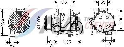 AVA COOLING SYSTEMS HDK232 AC-kompressor