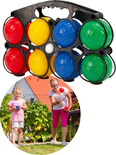 Alert Jeu de Boule Boccia kulespill med 8 fargerike kuler