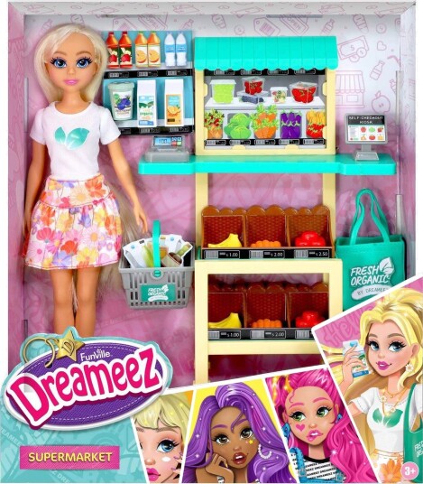 Dreameez Supermarked Lekesett Med Dukke Kasse Og Tilbehør
