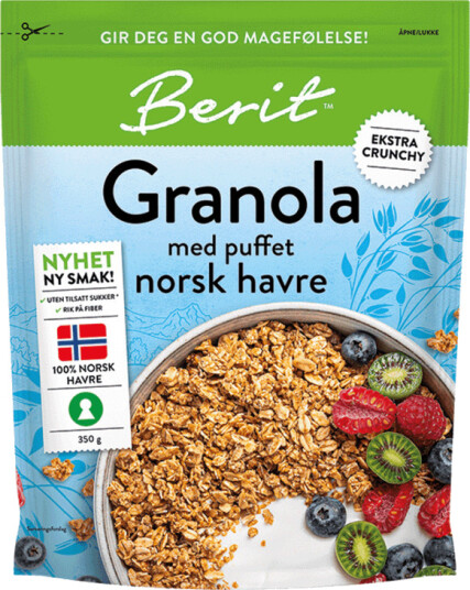 Bn Granola Med Puffet Norsk Havre 350 Gr. Bn Granola Med Puffet Norsk Havre 350 Gr.