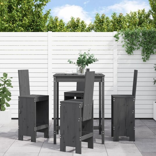 Hagebarsett 5 deler grå heltre furu 3157771