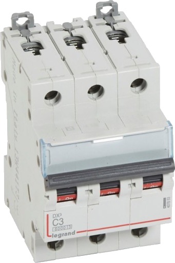 Legrand DX3 MCB automatsikring C3 3P 3M 6/10kA