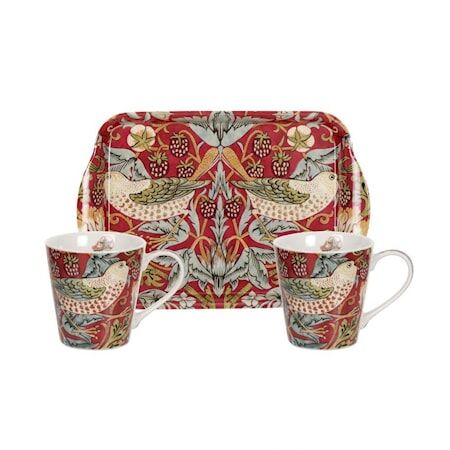 Morris & Co Morris Krus & Brettsett Strawberry Thief Rød