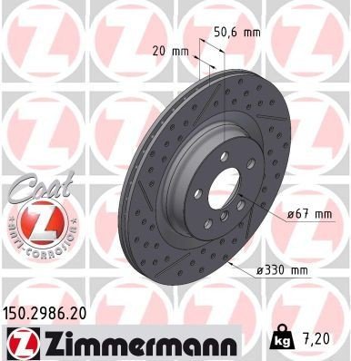 Bremseskive ZIMMERMANN 150.2986.20