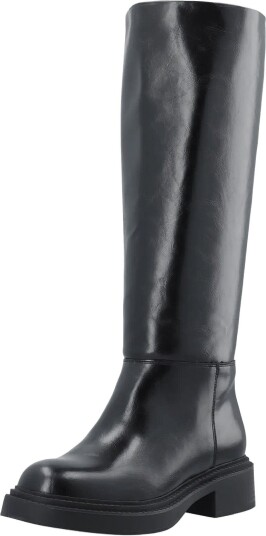 Bianco Biawillow Knee High Pull On Boot Faux Leather   Black   37