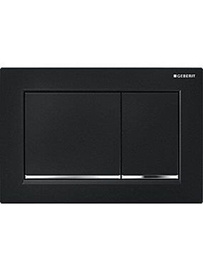 Geberit actuator plate omega30 for dual flush: black / bright chrome / black