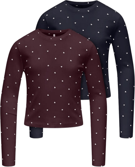 Kids Only Kogbella Short Aop L/S Top Jrs 2 Pack Navy 122 128