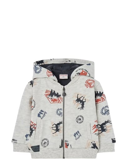 Boboli Fleece Jacket Printed Grey 122 Boboli Fleece Jacket Printed Grey 122