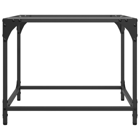 Sofabord med gjennomsiktig glassplate 50x50x40 cm stål 845966