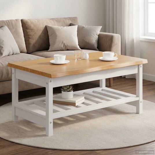 Kaffebord EKAI Hvit 100 x 60 x 45,5 cm Heltre furu