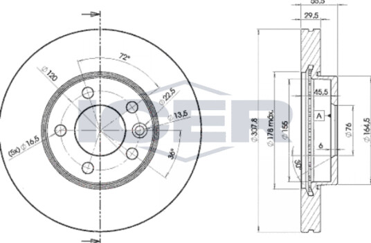 Bremseskive ICER 78BD6153-2