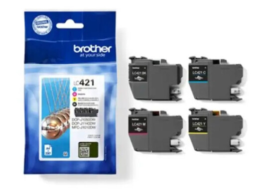 Brother LC 421 combo pack 4 stk blekkpatron - Original - BK/C/M/Y 14,6 ml