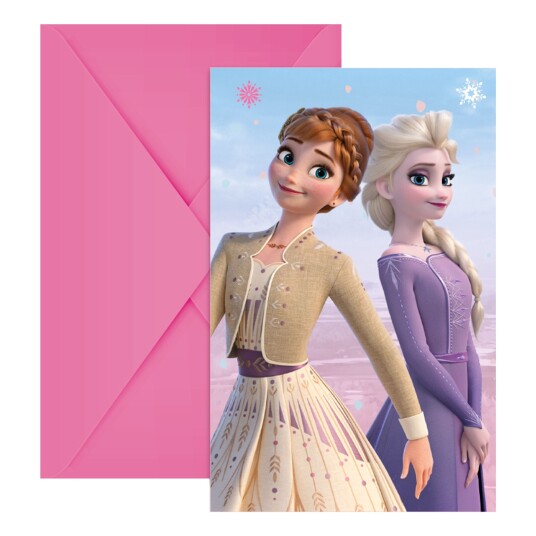 Globos Europe Innbydelseskort Frost/Frozen 2 - 6-pakning Globos Europe Innbydelseskort Frost/Frozen 2 - 6-pakning