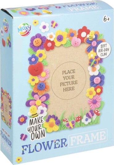 Moxy 210014 Blomster Bilderamme Kreativsett 8 Farger Leire, 6+ År