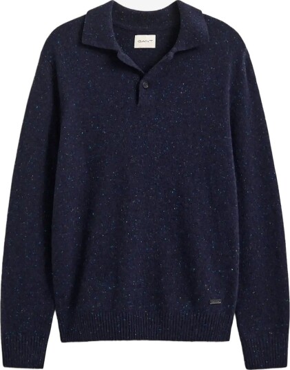 Gant Wool Blend Neps Polo EVENING BLUE XXL